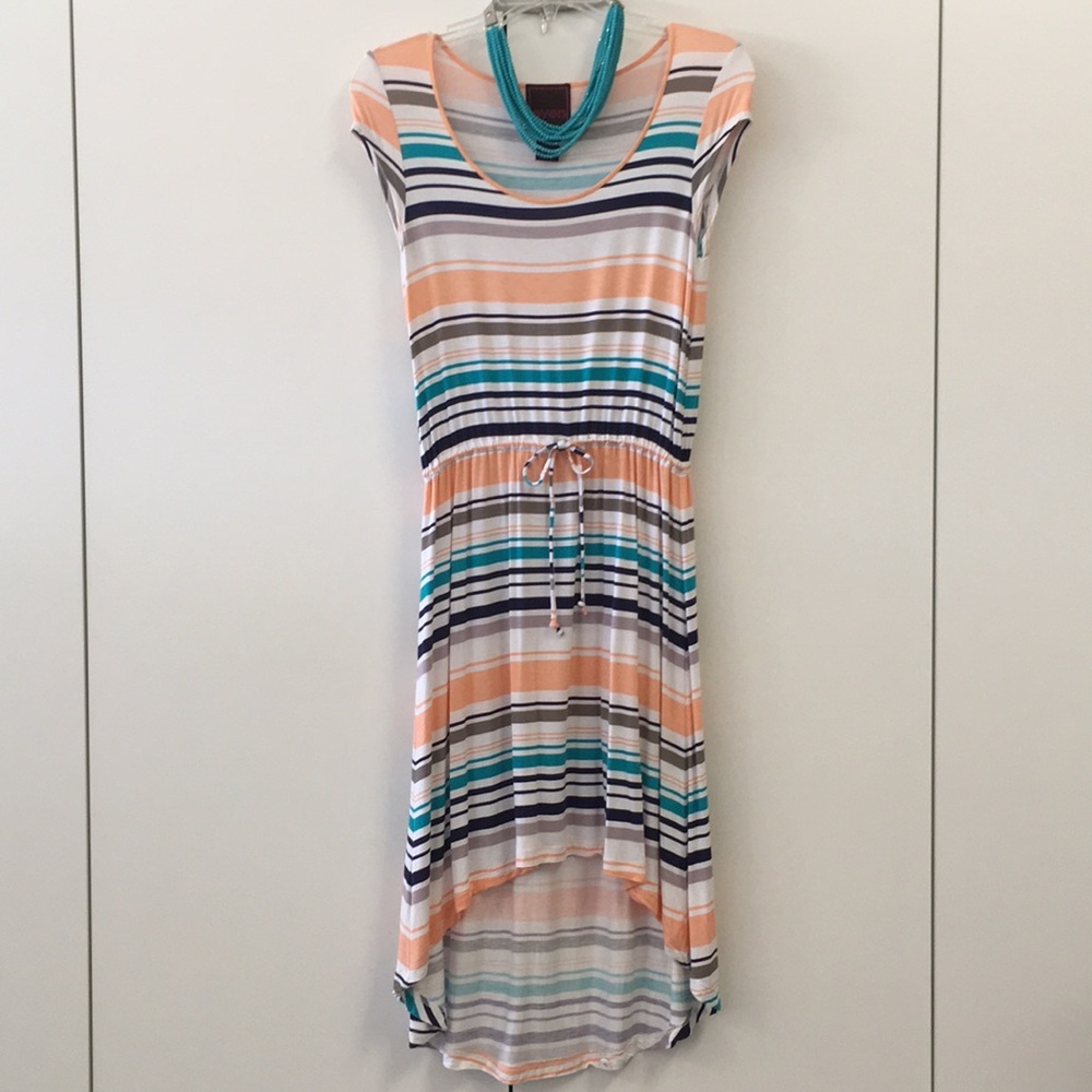 Nordstrom Hi/Lo Tie Waist Cap Sleeve Dress, Small